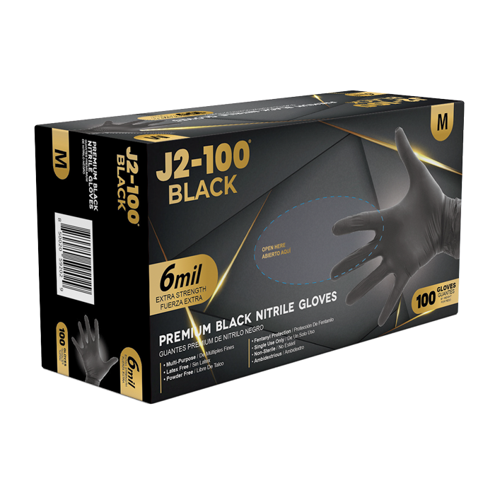Black Nitrile Examination Gloves